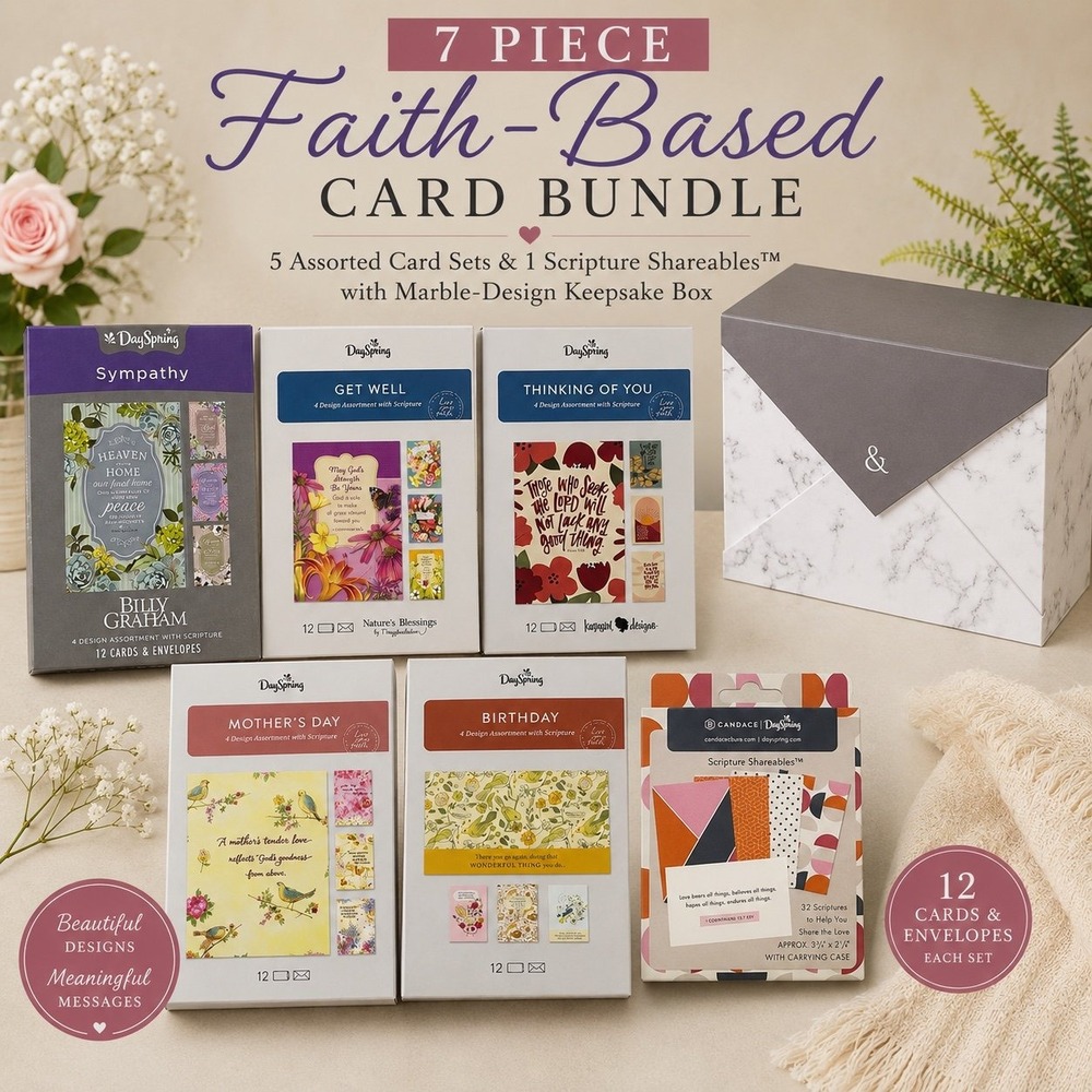 DaySpring Christian Greeting Card Assortment + Scripture Shareable's & Card Box